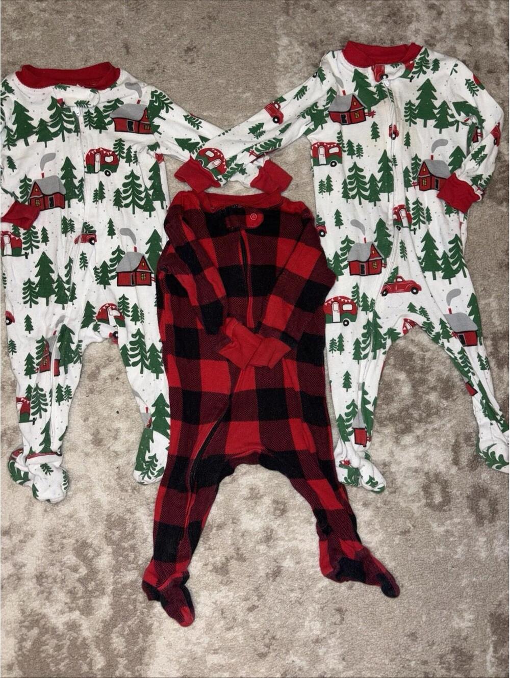 Holiday Time Pajamas Baby Christmas Holiday Lot Size 0–3, 3–6 Warm Cozy Easy